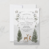 Carte d'invitation pour Baby shower Boho Woodland  (Devant)