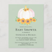 Carte d'invitation pour Baby Shower Budget Citroui (Devant)