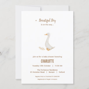 Carte d'invitation pour Baby Shower Canard