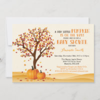 Carte d'invitation pour Baby Shower d'automne Arbr
