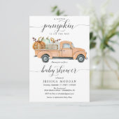 Carte d'invitation pour Baby shower de camion peti (Debout devant)
