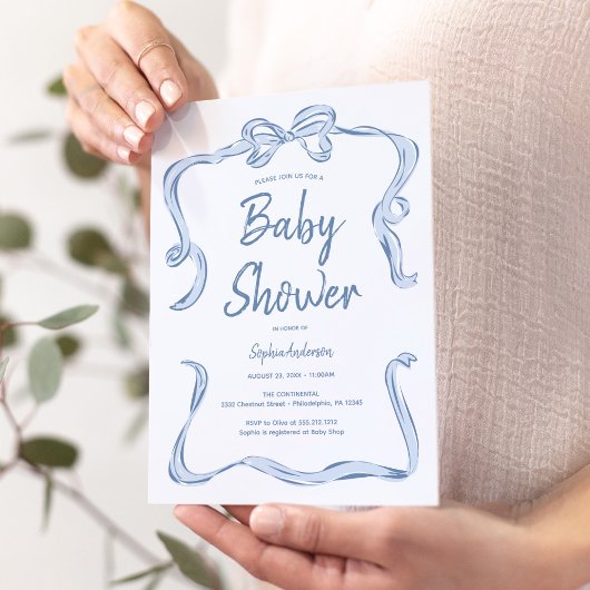 Carte d'invitation pour Baby shower de garçon de l