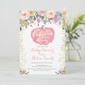 Carte d'invitation pour Baby shower de petite Citr (Debout devant)