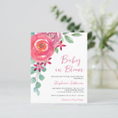 Carte d'invitation pour Baby Shower fille Budget B (Debout devant)