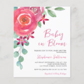 Carte d'invitation pour Baby Shower fille Budget B (Devant)