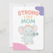 Carte d'invitation pour Baby Shower « Forte comme (Devant)