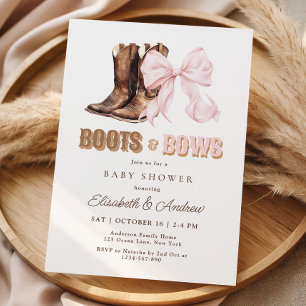 Carte d'invitation pour Baby Shower Jumeaux Boots 