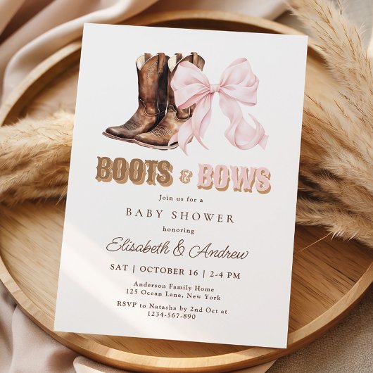 Carte d'invitation pour Baby Shower Jumeaux Boots