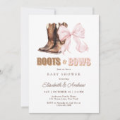Carte d'invitation pour Baby Shower Jumeaux Boots (Devant)