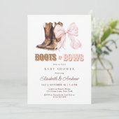 Carte d'invitation pour Baby Shower Jumeaux Boots (Debout devant)