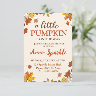 Carte d'invitation pour Baby Shower Petit Citrouil