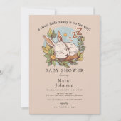 Carte d'invitation pour Baby Shower Slumber Bunny  (Devant)