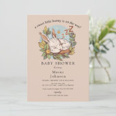 Carte d'invitation pour Baby Shower Slumber Bunny  (Debout devant)