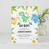 Carte d'invitation pour Baby Shower sur le thème d (Debout devant)