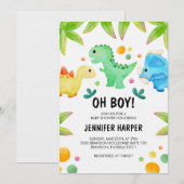 Carte d'invitation pour Baby Shower sur le thème d (Devant / Derrière)
