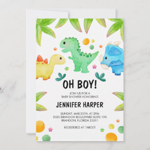 Carte d'invitation pour Baby Shower sur le thème d