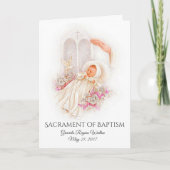 Carte d'invitation pour baptême de bébé fille avec (Devant)