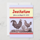 Carte d'invitation pour barbecue de poulet de fin (Dos)