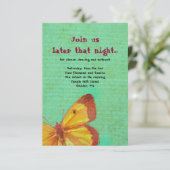 CARTE D'INVITATION POUR BAT MITZVAH PAPILLON JAUNE (Debout devant)