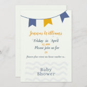 Carte d'invitation pour bébé garçon, carte de show (Devant / Derrière)