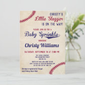 Carte d'invitation pour bébés à thème de baseball (Debout devant)