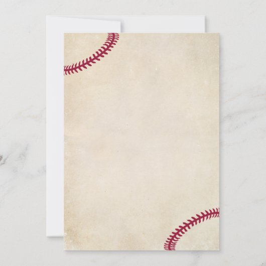 Carte d'invitation pour bébés à thème de baseball (Dos)