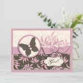 Carte d'invitation pour bébés Papillon (Debout devant)