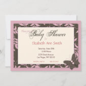 Carte d'invitation pour bébés Papillon (Dos)