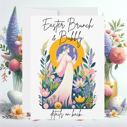 Carte d'invitation pour Brunch & Bubbly de Pâques