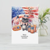 Carte d'invitation pour chat du 4 juillet, réserve (Debout devant)