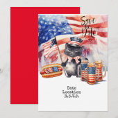 Carte d'invitation pour chat du 4 juillet, réserve (Devant / Derrière)