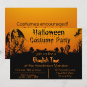 Carte d'invitation pour costume d'Halloween adulte (Devant / Derrière)