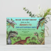 Carte d'invitation pour Dinosaures (Debout devant)