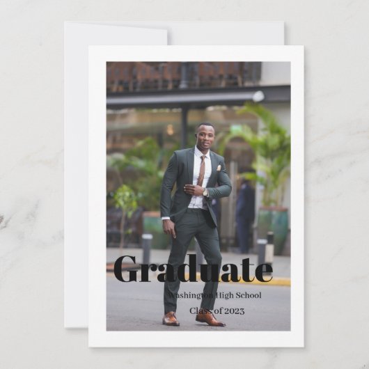 Carte d'invitation pour diplômé de script simple (Devant)