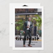 Carte d'invitation pour diplômé de script simple (Devant / Derrière)