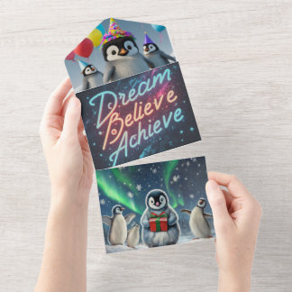 Carte d'invitation pour enfants "Dream Believe Ach
