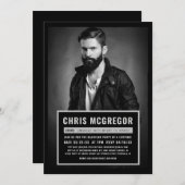 Carte d'invitation pour enterrement de vie de garç (Devant / Derrière)