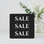 Carte d'invitation pour événement de vente privée (Debout devant)