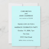 Carte d'invitation pour fête après mariage avec te (Dos)