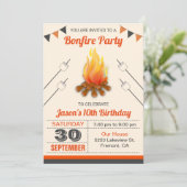 Carte d'invitation pour fête d'anniversaire avec f (Debout devant)