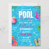 Carte d'invitation pour fête d'anniversaire piscin (Devant)