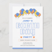 Carte d'invitation pour fête d'anniversaire | Rétr (Devant)