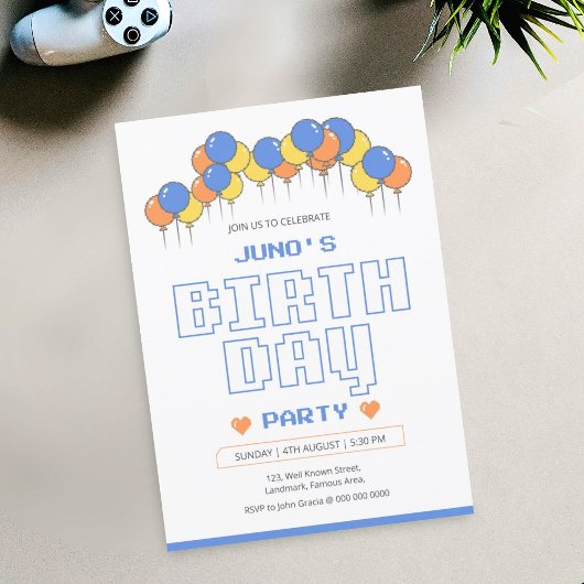Carte d'invitation pour fête d'anniversaire | Rétr