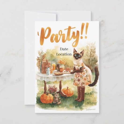 Carte d'invitation pour fête d'automne – Rassemble (Devant)