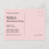 carte d'invitation pour fête de départ à la retrai (Dos)