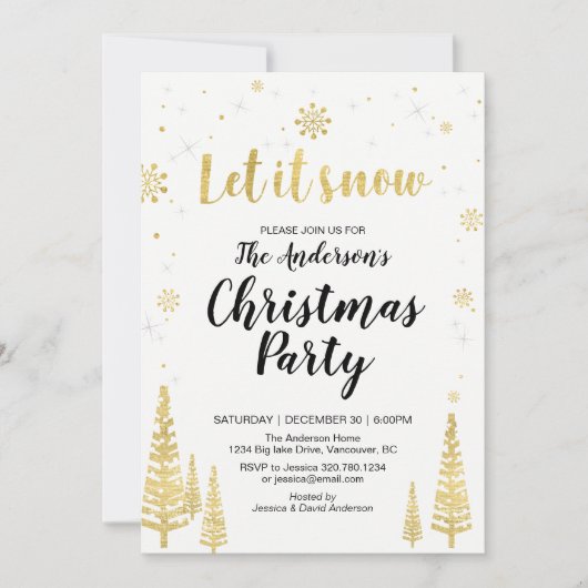 Carte d'invitation pour fête de Noël / vacances (Devant)