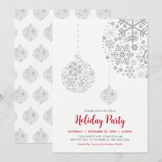 Carte d'invitation pour fête de Noël / vacances (Devant / Derrière)