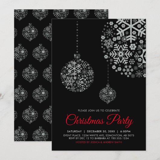 Carte d'invitation pour fête de Noël / vacances (Devant / Derrière)