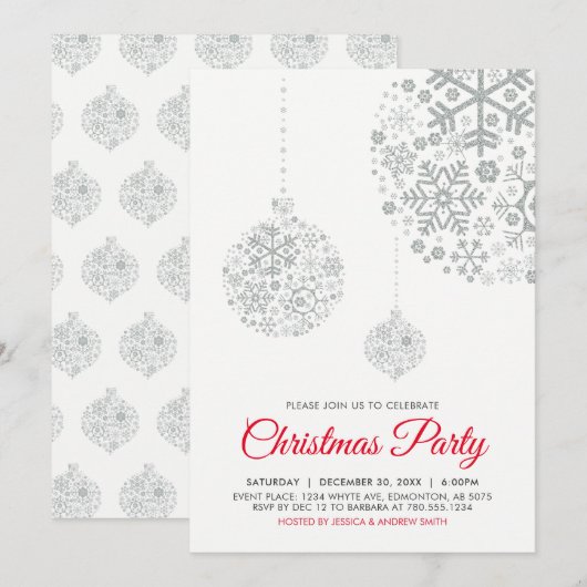 Carte d'invitation pour fête de Noël / vacances (Devant / Derrière)