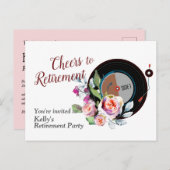 Carte d'invitation pour fête de retraite sur le th (Devant / Derrière)